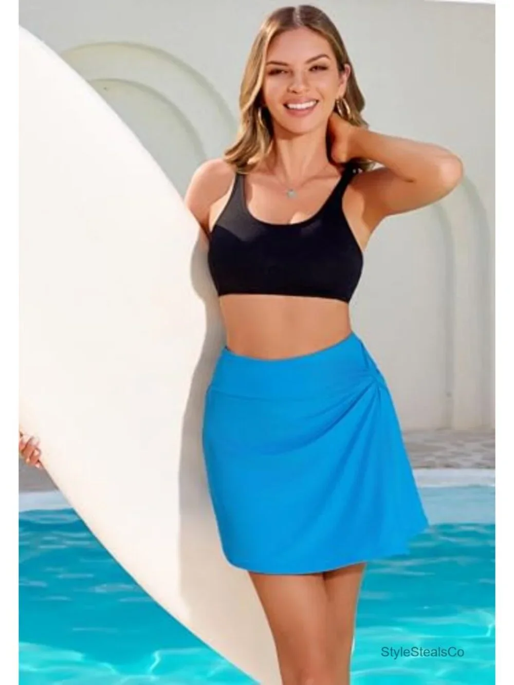 Women's Swim Skirt Tummy Control High Waist Tankini Bikini Bottoms